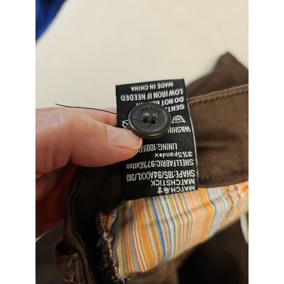 Matchstick Argus Brown Pants Mens 36  Brown Straight Leg  Solid Trousers New - Picture 8 of 8